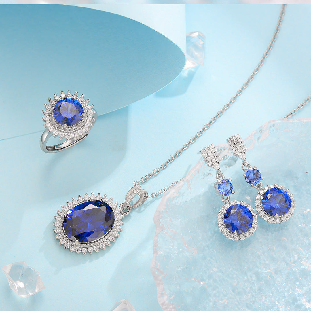 Aurielle Solwyn Blue Set | White Gold