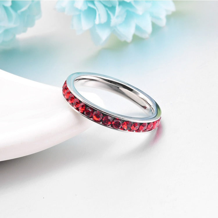 Ruby Eternity Band Ring | White Gold