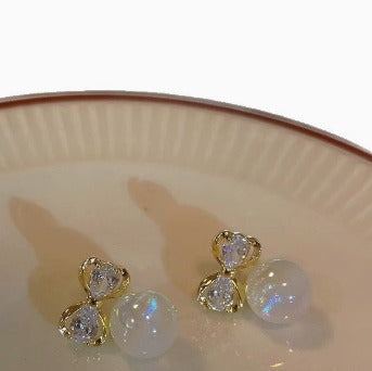 Elegant Bowtie Pearl Earrings