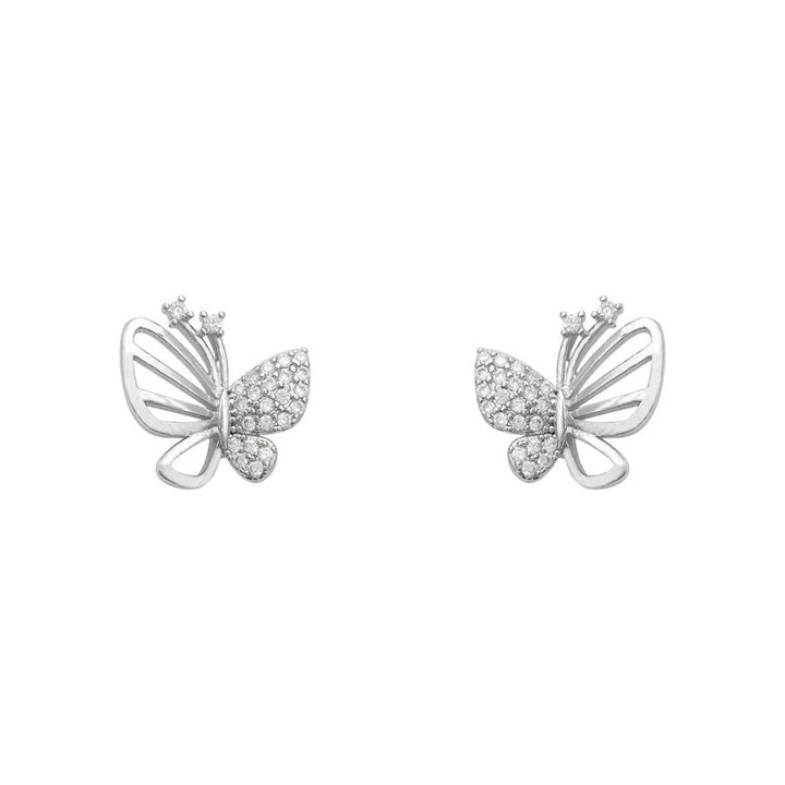 Elegant Zircon Butterfly Stud Earrings