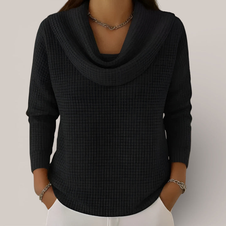 Francine | Pull en maille gaufrée avec col cascade