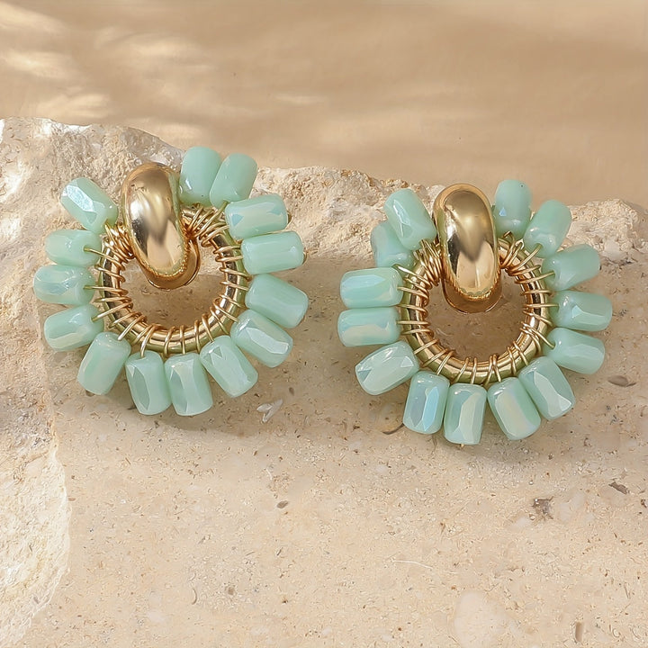 Elegant Pearl Beaded Fan Earrings