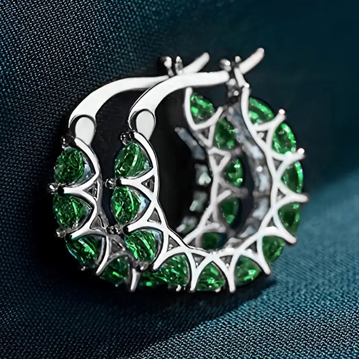Elena Marlowe Hoop Earrings | White Gold