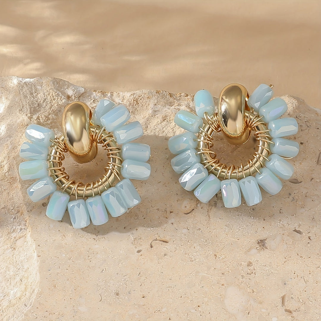 Elegant Pearl Beaded Fan Earrings