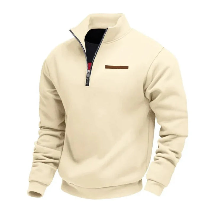 Jack quarter-zip fleece sweatshirt in beige