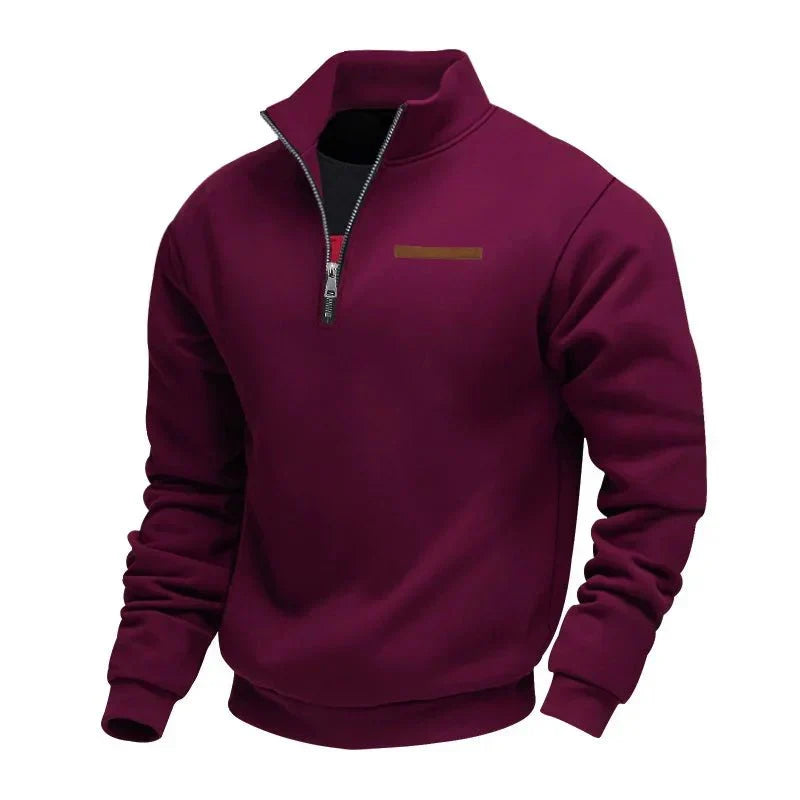 Jack quarter-zip fleece sweatshirt in burgundy