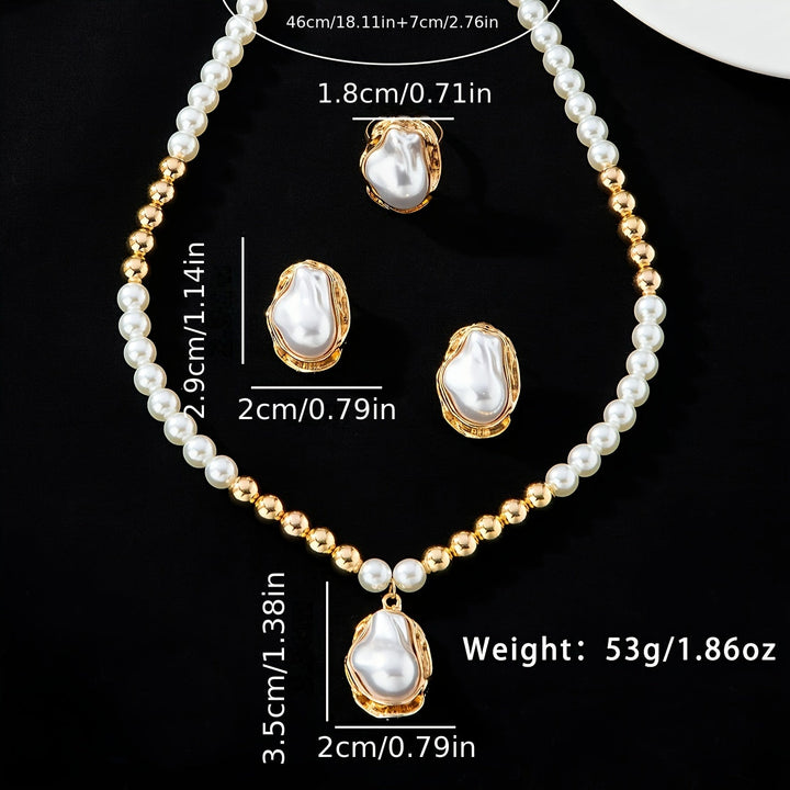 Golden Baroque Pearl Jewelry Set