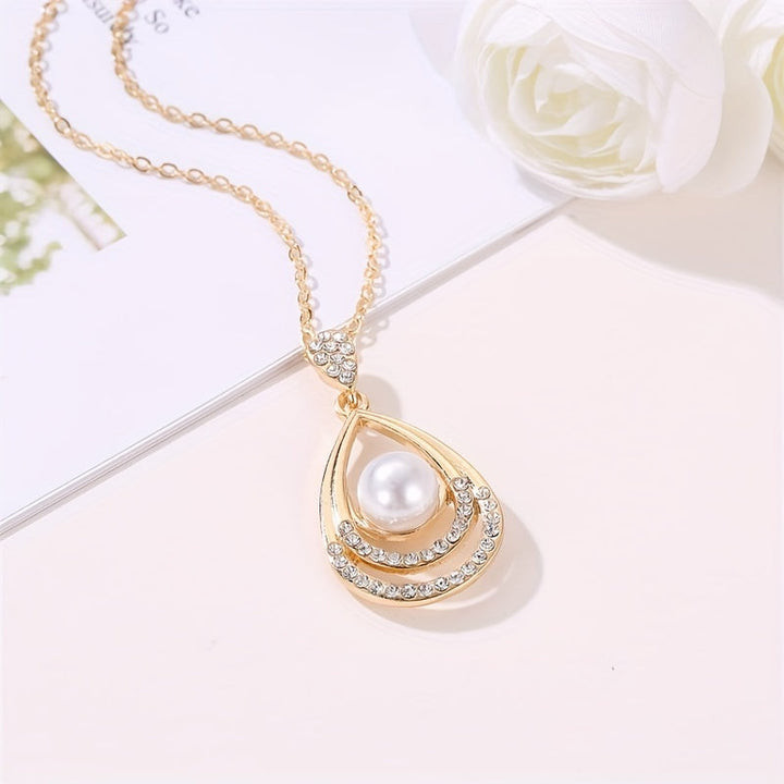 Encircled Pearl Drop Jewelry Set