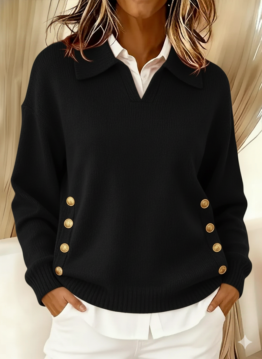 Thérèse | Pull Col Polo Boutonné