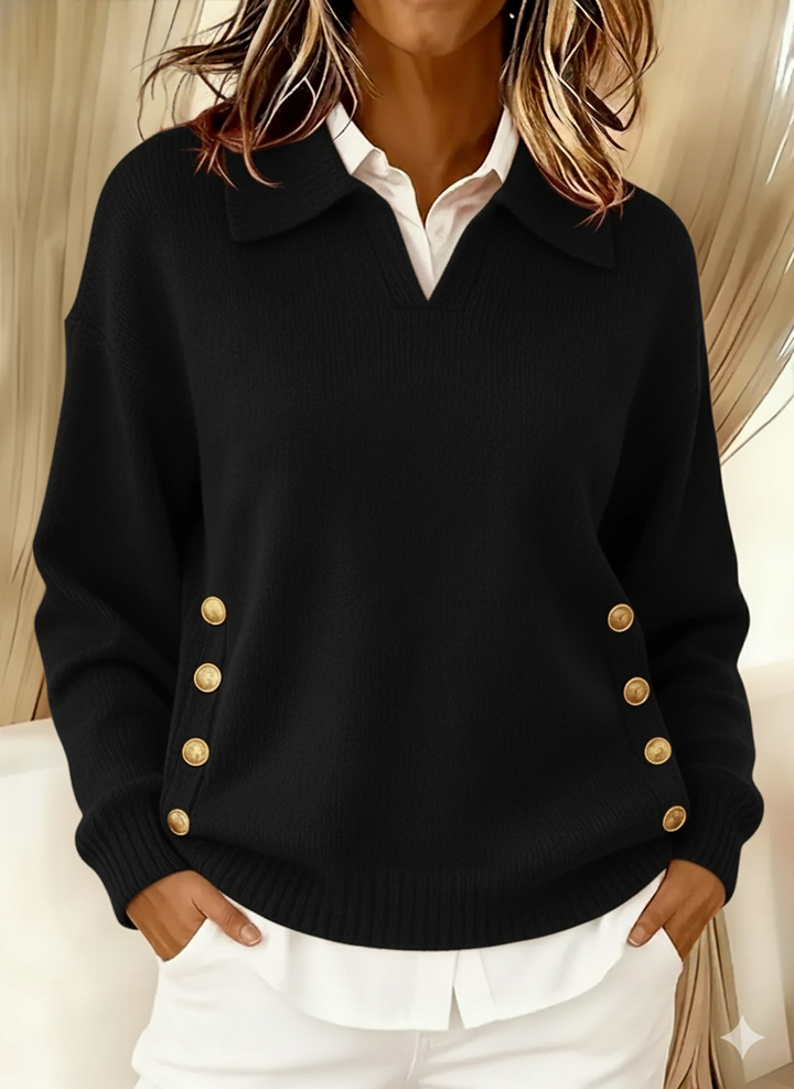 Thérèse | Pull Col Polo Boutonné