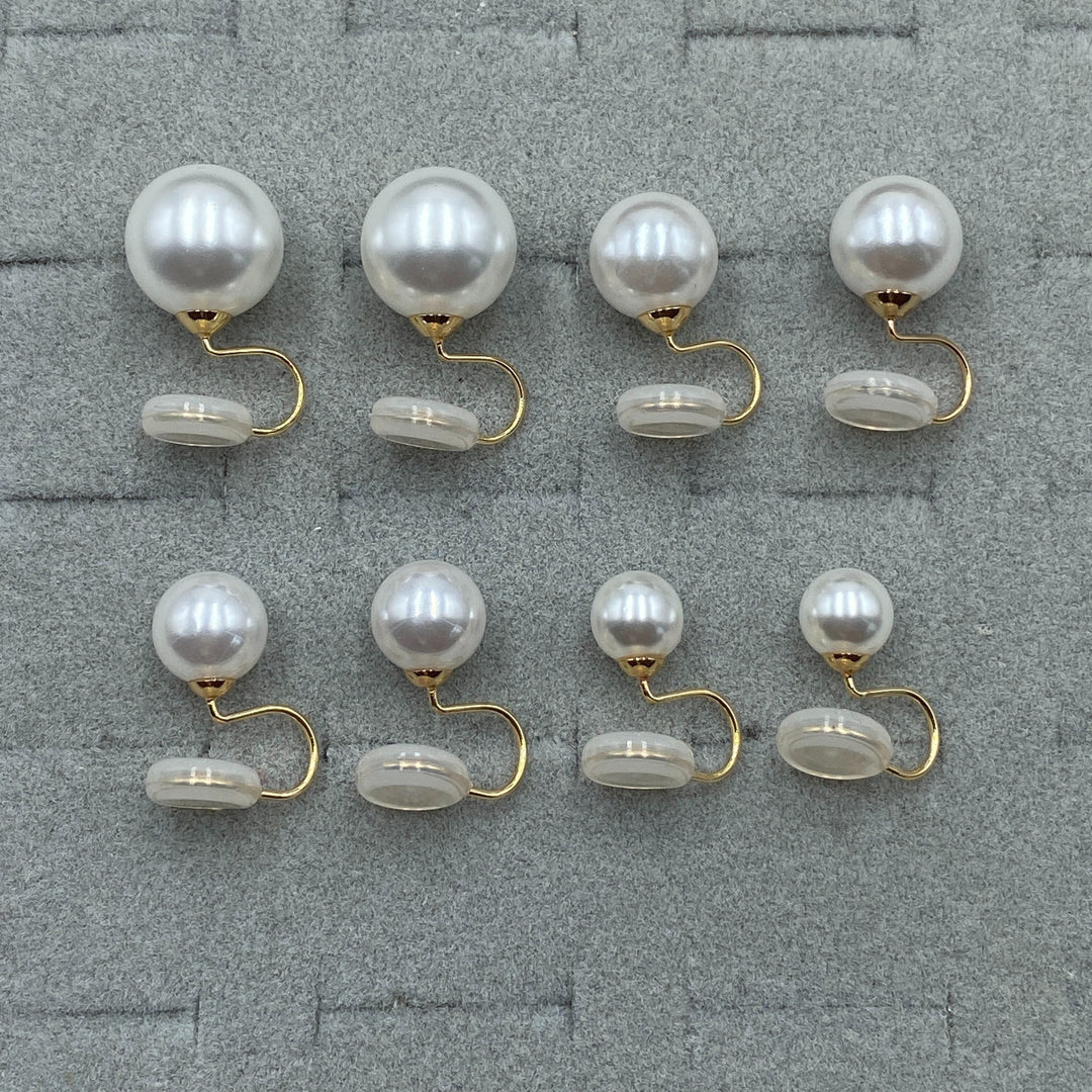 Vintage Round Pearl Clip Earrings