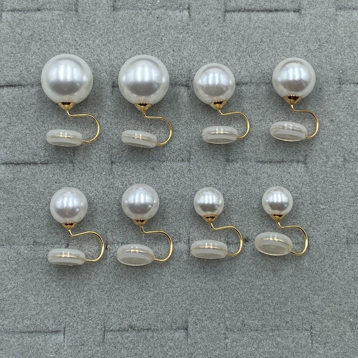 Vintage Round Pearl Clip Earrings