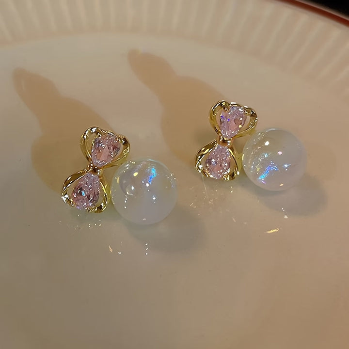 Elegant Bowtie Pearl Earrings