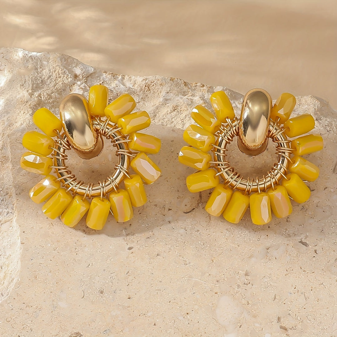 Elegant Pearl Beaded Fan Earrings