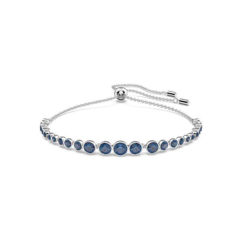 Round Cut Sapphire Tennis Bracelet | White Gold