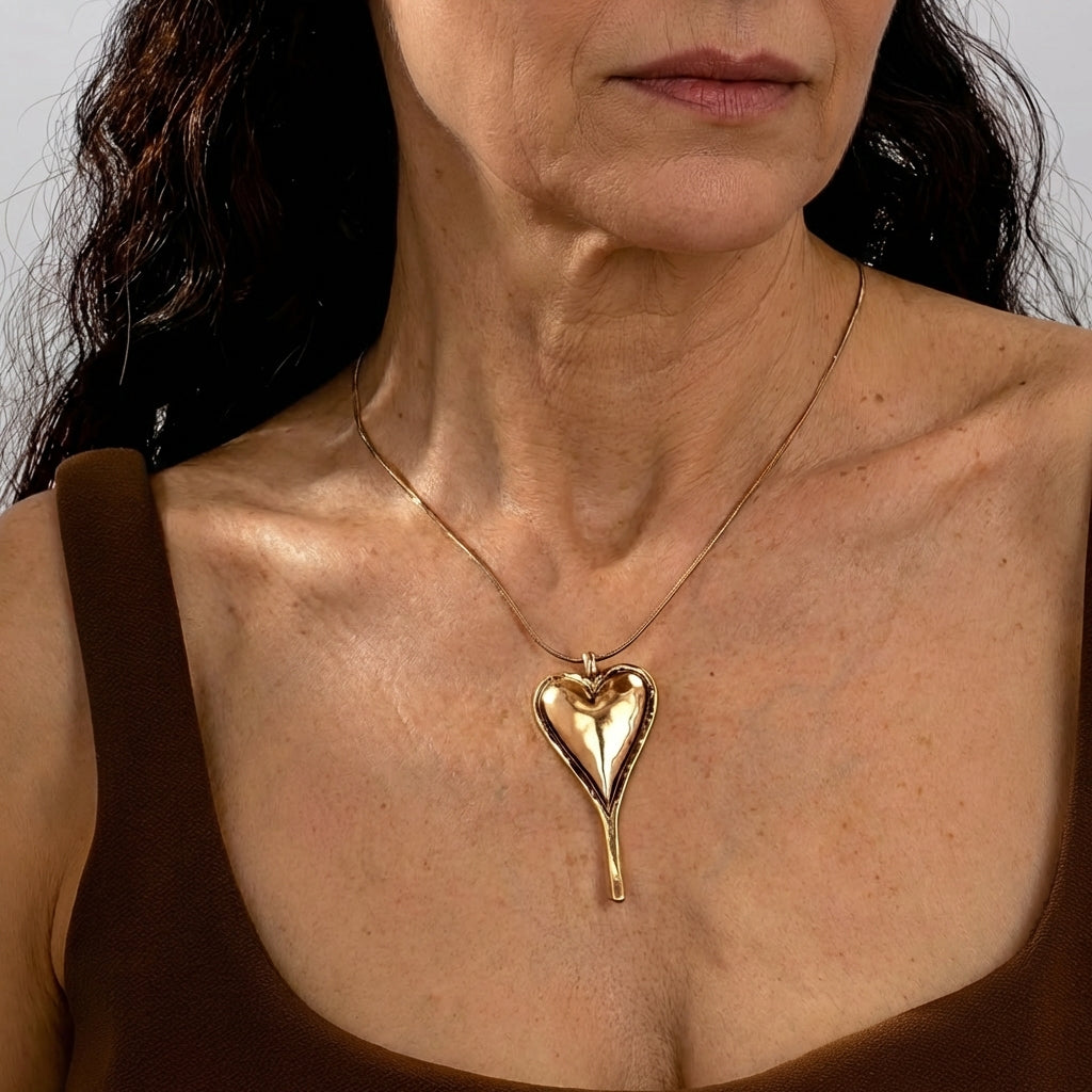 Bohemian Minimalist Heart Pendant Necklace