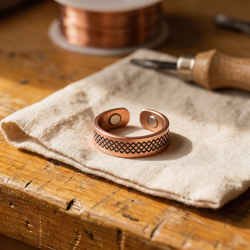Rose's Grid Copper Ring