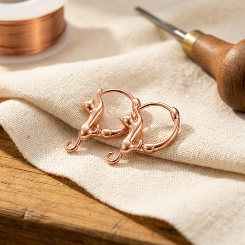 Rose's Swirl Copper Earrings