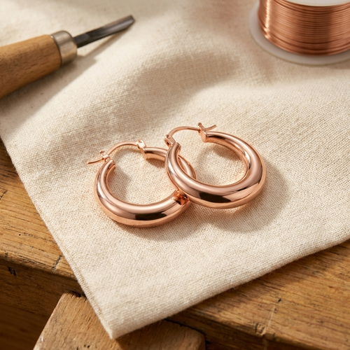 Rose's Marl Copper Earrings