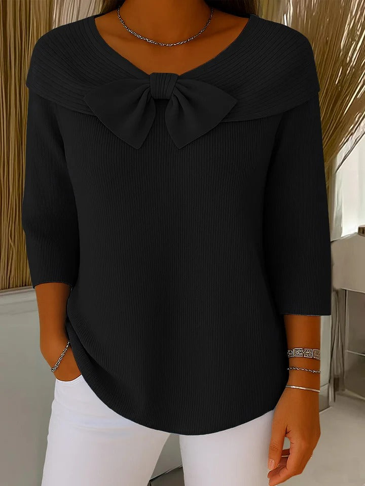 Célestine | Pull Noœud Col Rond