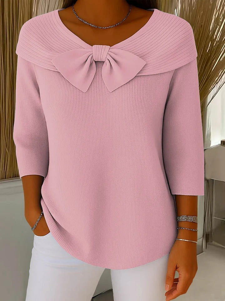Célestine | Pull Noœud Col Rond