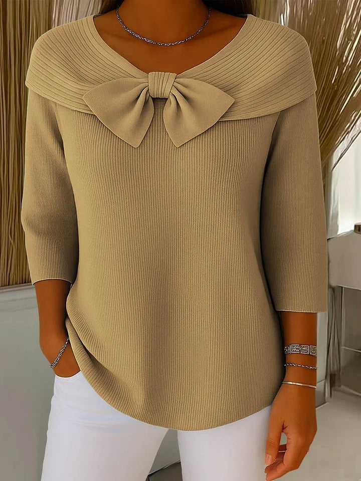 Célestine | Pull Noœud Col Rond