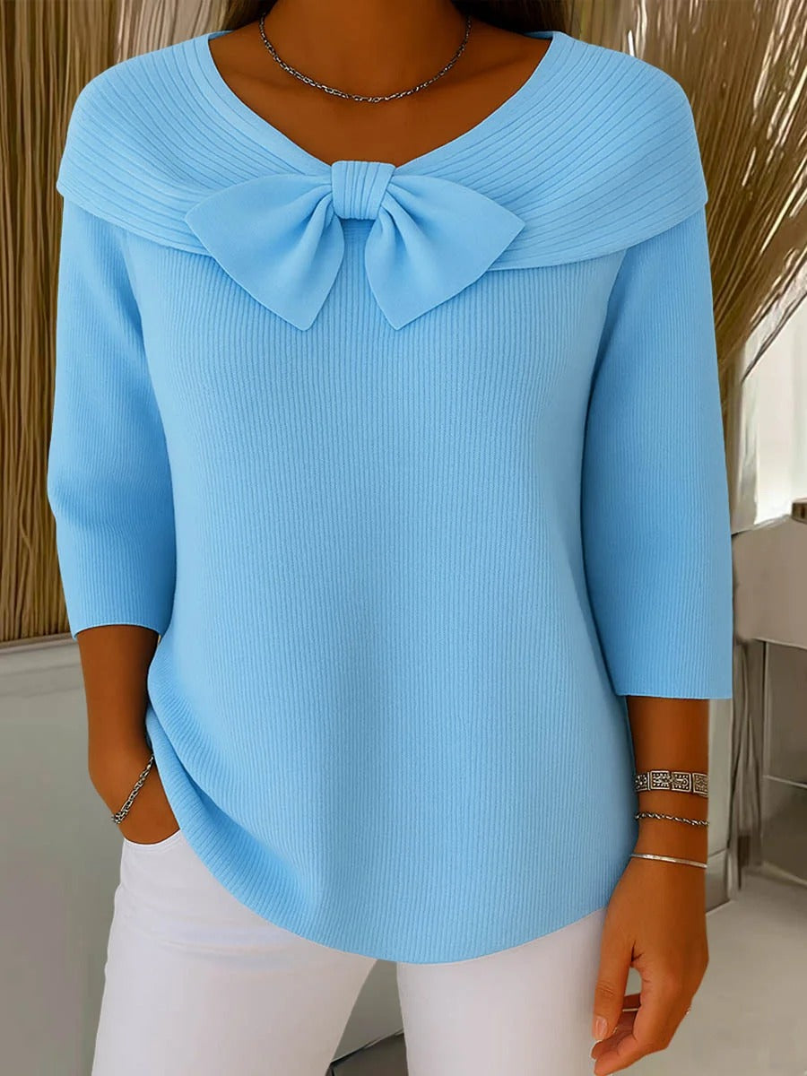 Célestine | Pull Noœud Col Rond