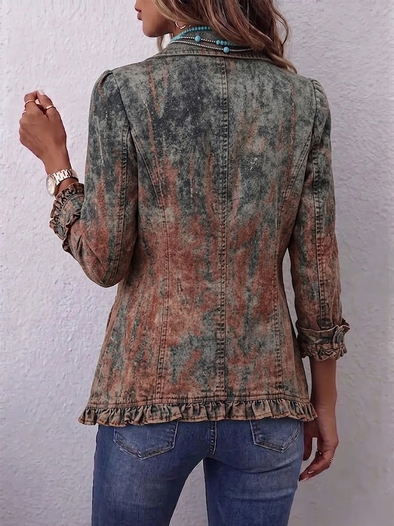 Flavie | Textured Ombré Vintage Ruffled Jacket