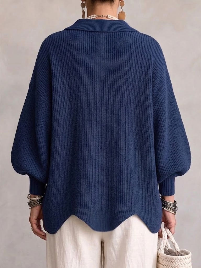 Isadora™ | Oversized Collared Cardigan with Statement Buttons