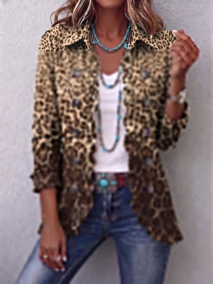 Ombeline | Multicolour Leopard Ruffled Jacket