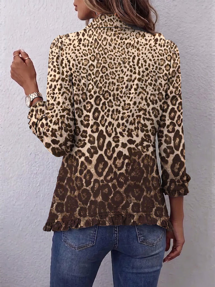 Ombeline | Multicolour Leopard Ruffled Jacket