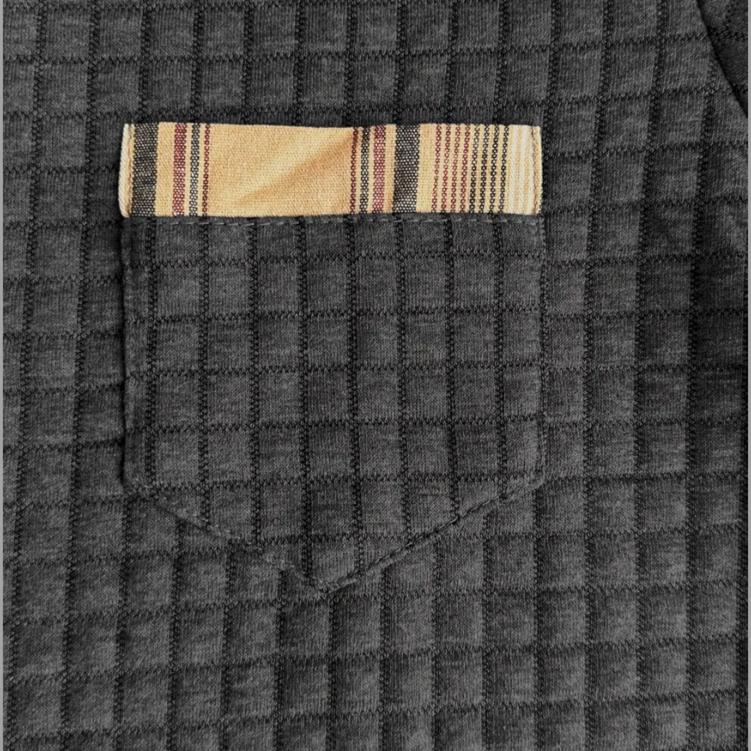 Alistair autumn waffle polo jumper, product photo on a plain background