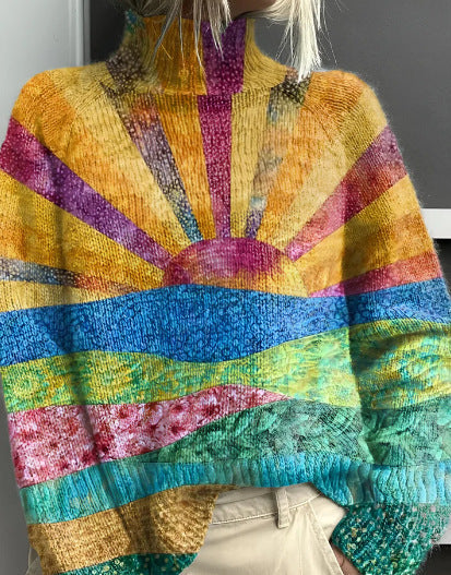 Noëlle | Pull col roulé coloré