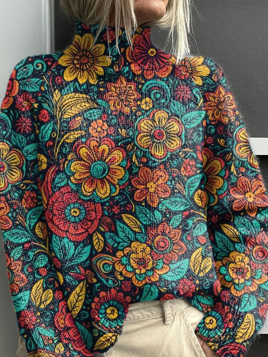Noëlle | Pull col roulé coloré