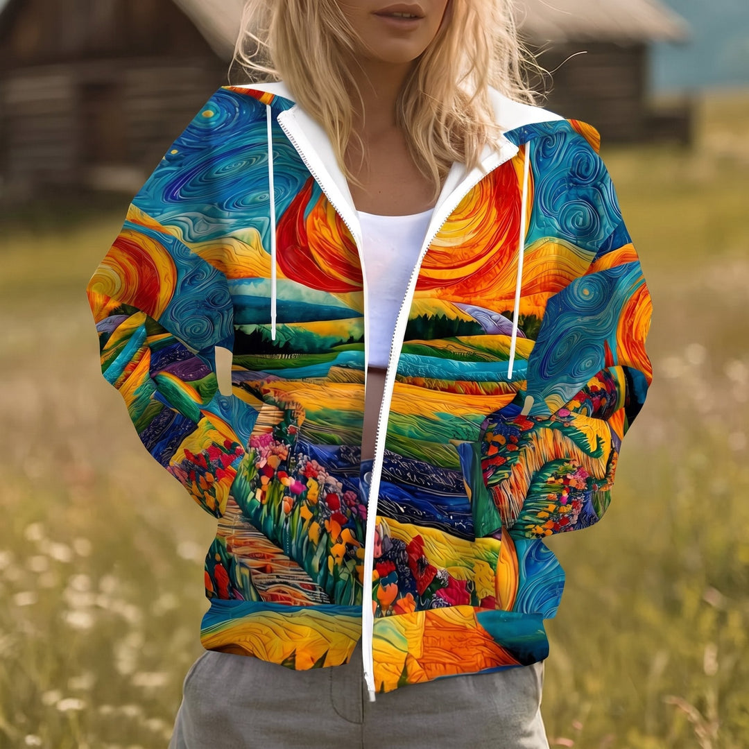 Phoebe | Artful Zip Hoodie